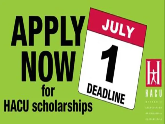 HACU Scholarships: "Apply Now" poster