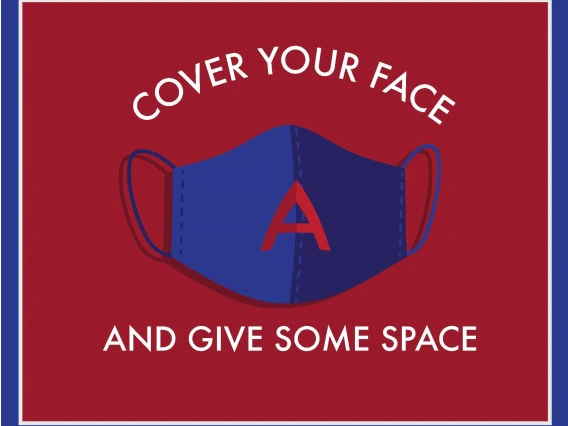 "Cover your face and give some space" poster