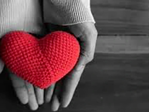 Holding a handmade heart