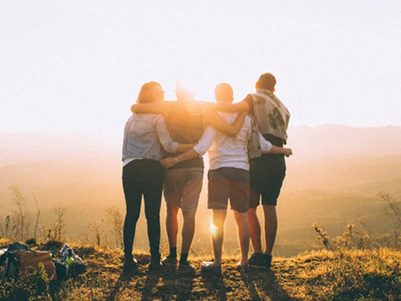 Group sunset photo