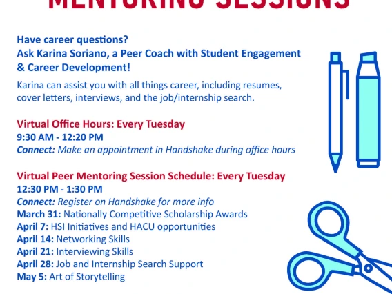 Virtual Career Mentoring Sessions flyer