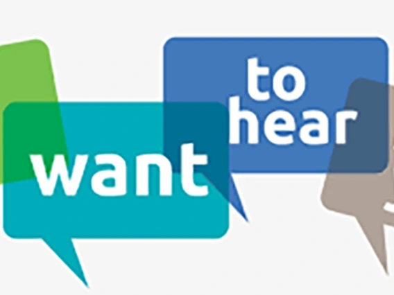 "We want to hear from you" poster