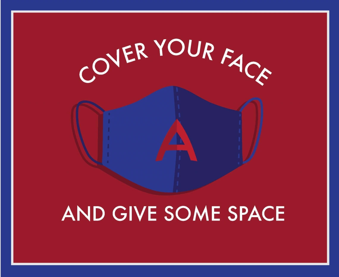 "Cover your face and give some space" poster