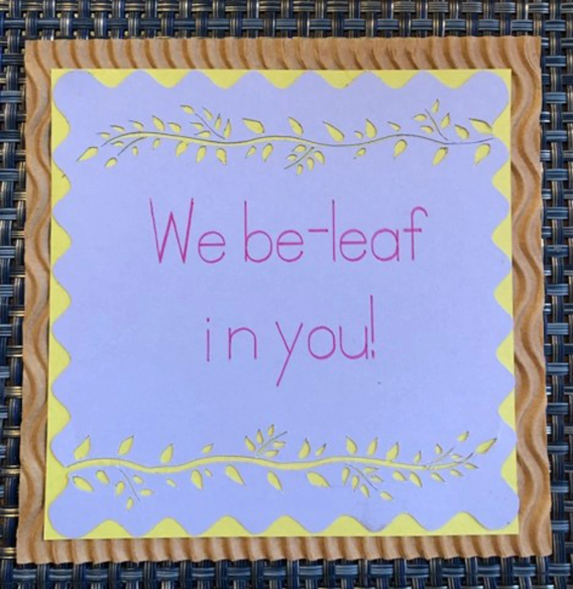 Leaf pun on a leaf-let