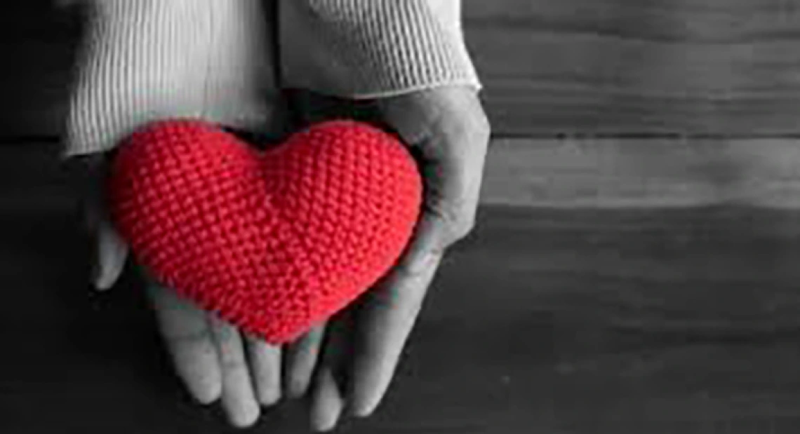 Holding a handmade heart