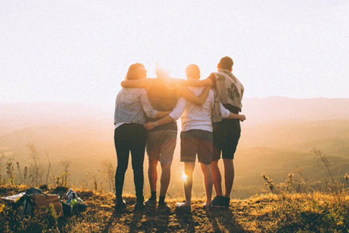 Group sunset photo