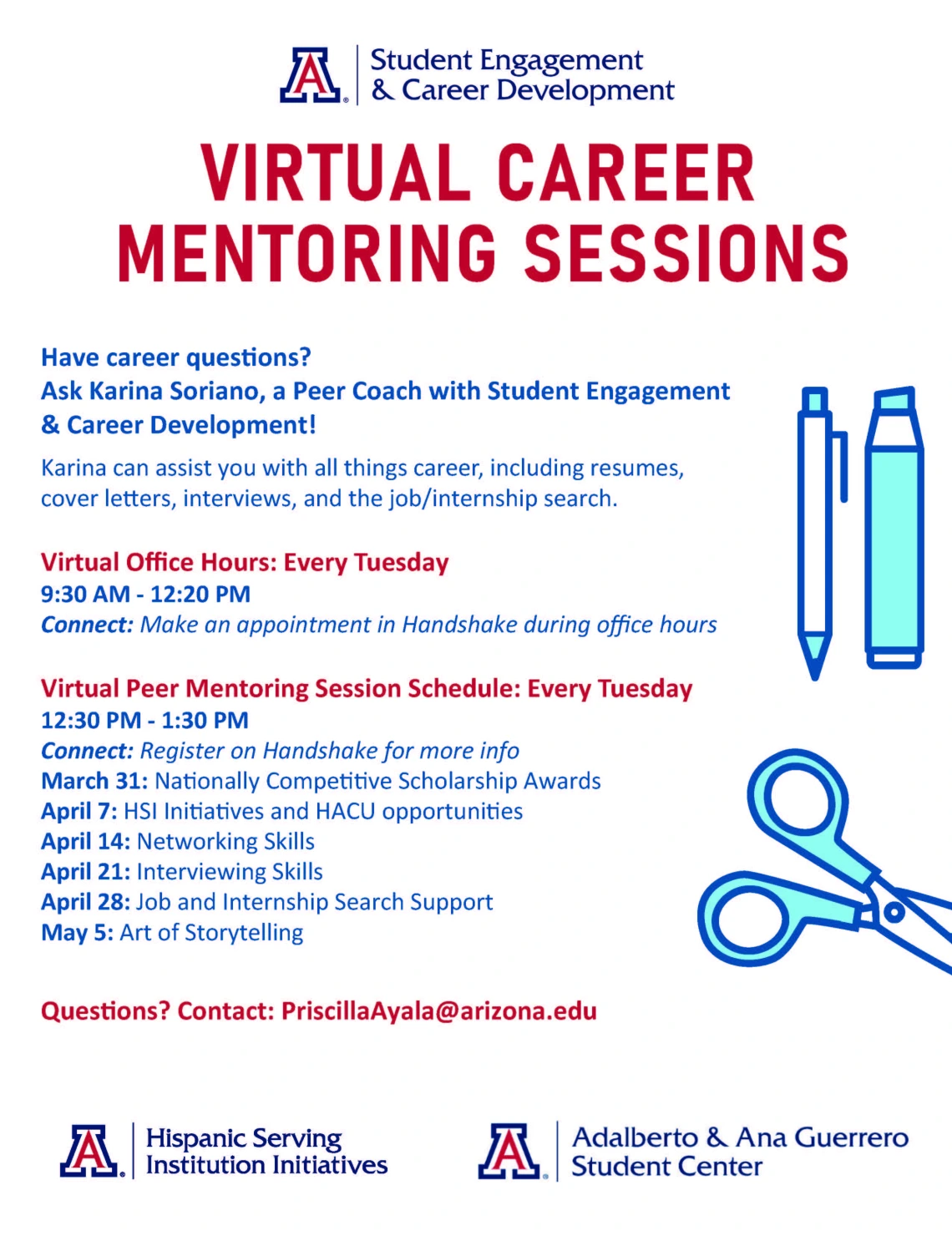 Virtual Career Mentoring Sessions flyer