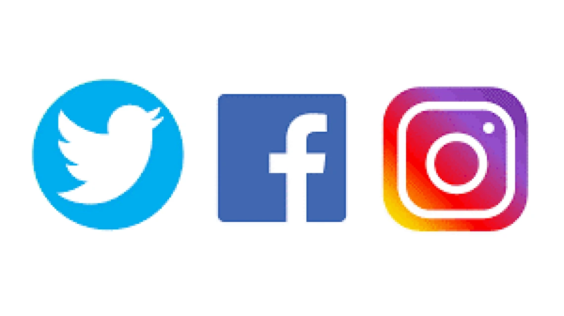 Twitter, Facebook, and Instagram icons